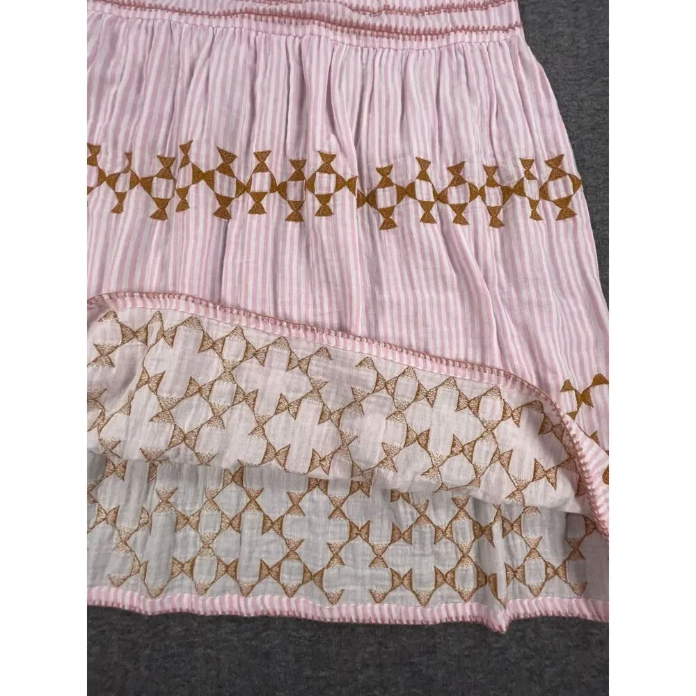 Uncle Frank Candy Stripe Dress Designer Archive Sample Pink Cotton Boho Midi - Picture 6 of 12
